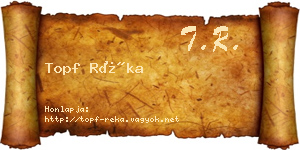 Topf Réka névjegykártya